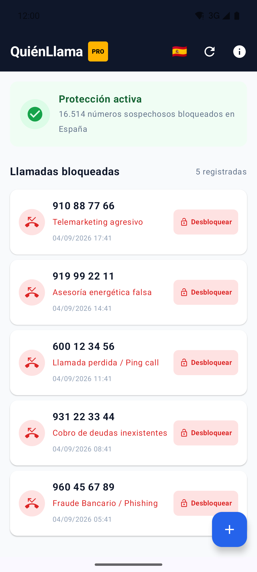 Quién Llama Android México - Historial de llamadas bloqueadas